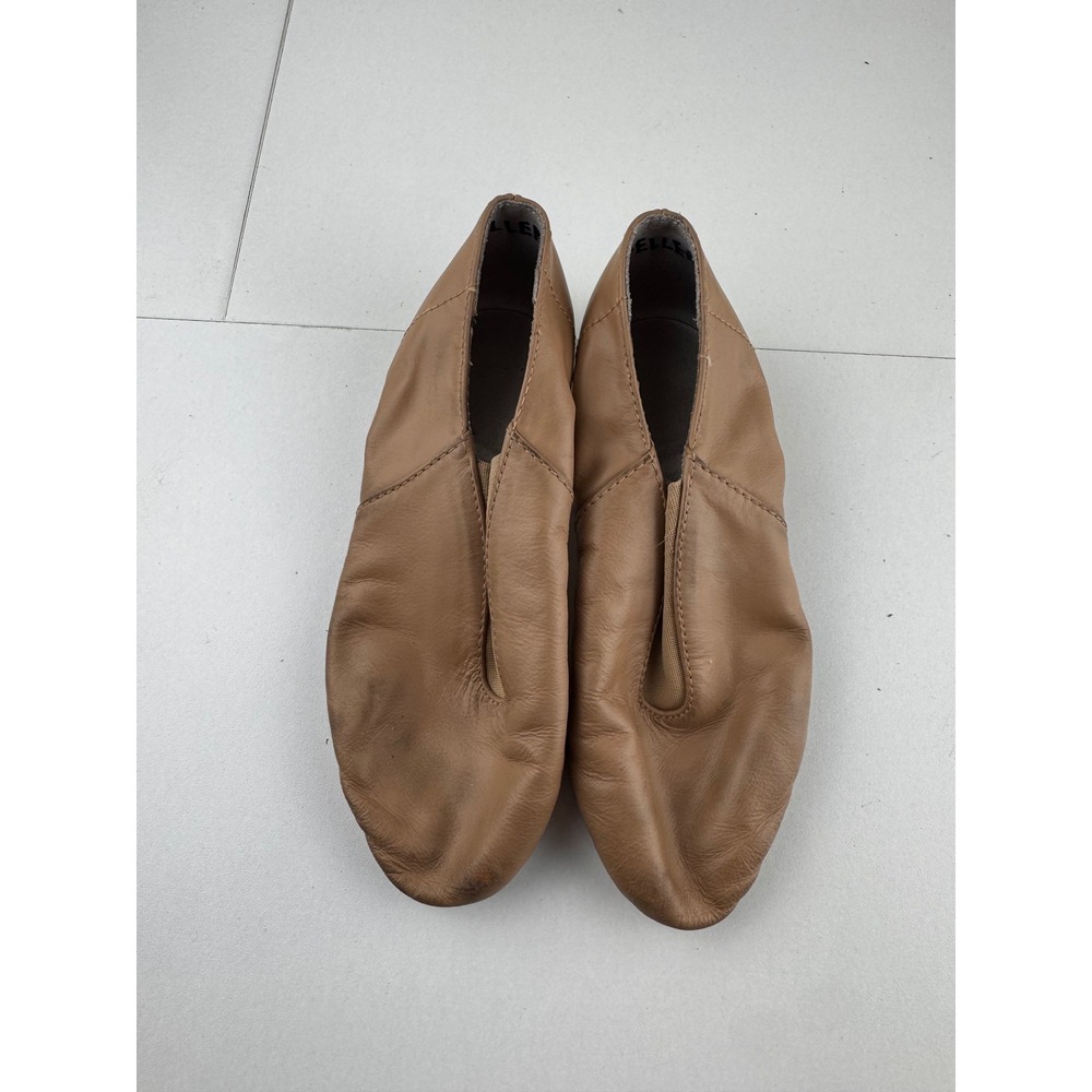 Kids‎ Tan Leather Jazz Dance Shoes Split Sole Slip On Size 13